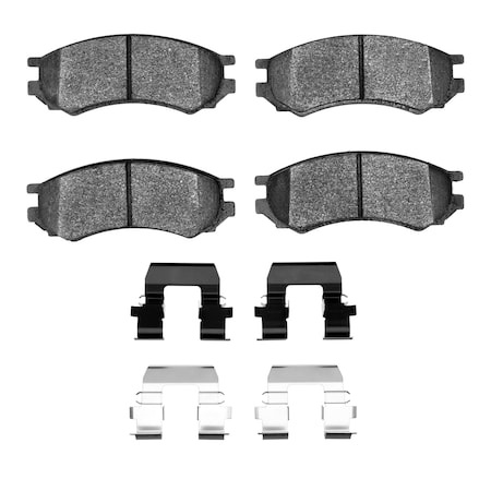 DYNAMIC FRICTION CO 5000 Advanced Brake Pads - Ceramic and Hardware Kit, Long Pad Wear, , Front 1552-0507-01